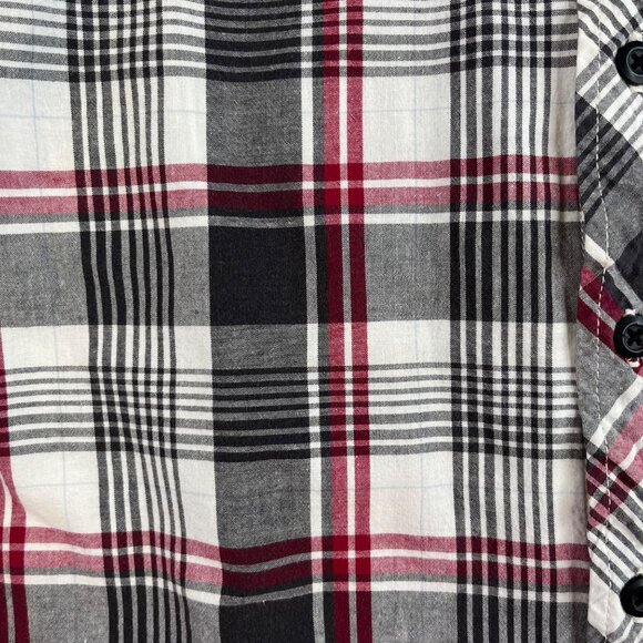 Dickies Plaid Long Sleeve Shirt Boys Large Gray Button Front - Picture 5 of 7